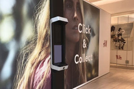 image lockers connectés H&M instore solution